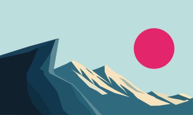 Rocky Cliff Dağı Tepesi Doğa Manzarası Güneşle Parlak Gökyüzünde Macera