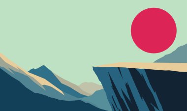 Rocky Cliff Dağı Tepesi Doğa Manzarası Güneşle Parlak Gökyüzünde Macera