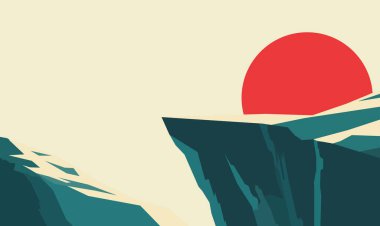 Rocky Cliff Tepesi Doğa Manzarası Güneşle Günbatımı Gökyüzünde Macera