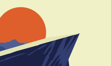 Rocky Cliff Tepesi Doğa Manzarası Güneşle Günbatımı Gökyüzünde Macera