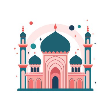 Ortadoğu 'daki Güzel İslami Cami Dış İnşaat Manzarası