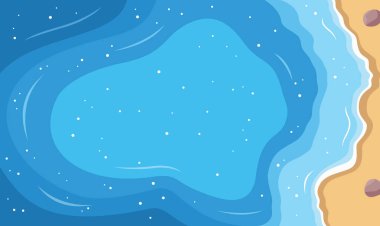 Mavi Okyanus Dalgaları 'nın Havadan Görünümü Nazikçe Düşüyor ve Huzurlu Kum Sahil Hattı' na Yuvarlanıyor