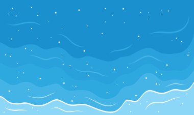 Okyanus Dalgalarının Havadan Görünümü Nazikçe Düşüyor ve Huzurlu Kıyı Şeridine Yuvarlanıyor