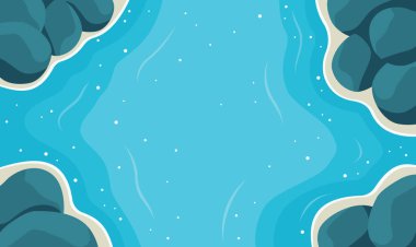 Huzurlu ve Huzurlu Göl 'ün Sakin Derin Mavi Merkezi' nin Havadan Üst Görünümü