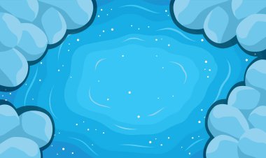 Huzurlu ve Huzurlu Göl 'ün Sakin Derin Mavi Merkezi' nin Havadan Üst Görünümü