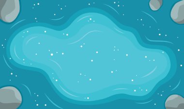 Huzurlu ve Huzurlu Göl 'ün Sakin Derin Mavi Merkezi' nin Havadan Üst Görünümü 