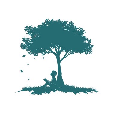 Rahatlayan ve Ağacın Altında Okuyan Çocuk