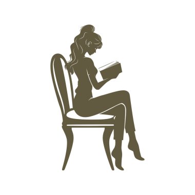 Kız Sandalyeye Otururken Kitaba Odaklandı