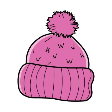 Samimi Pom Pom 'lu Pembe Fasulye Şapka