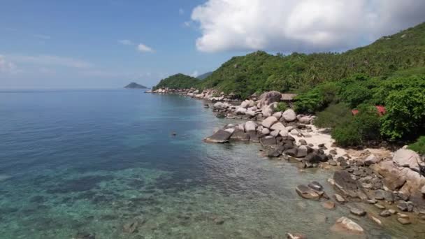 4K在高涛泰国海滩热带天堂的空中汽艇和海洋 高质量的4K镜头 — 图库视频影像