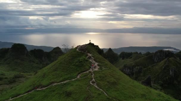 Drohnen Ansicht Des Osmena Peak Cebu Der Philippinische Aussichtspunkt Auf — Stockvideo