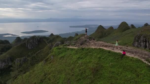 Drone View Osmena Peak Cebu Filipiny Widok Ocean Wysokiej Jakości — Wideo stockowe