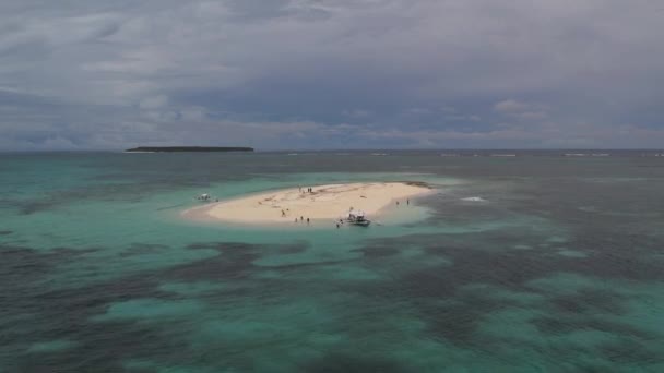 Dschungel See Meer Boot Nackte Palmenschaukel Inhalt Nach Tyfoon Odette — Stockvideo
