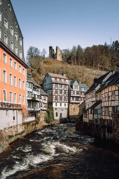 Stock image Traditional medieval half timbered houses of Monschau, Germany. High quality photo