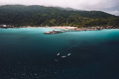 Büyük ada Ilha Grande Abraao plajı Angra dos Reis, Rio de Janeiro, Brezilya. San Antonio Sahili Praia San Antonio Lopes Mendes Plajı. 