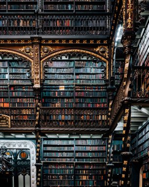Portekiz Kraliyet Reading Kabinesi - Real Gabinete Portugues de Leitura - Brezilya 'nın en güzel kütüphane dünyası. Yüksek kalite fotoğraf