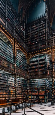 Portekiz Kraliyet Reading Kabinesi - Real Gabinete Portugues de Leitura - Brezilya 'nın en güzel kütüphane dünyası. Yüksek kalite fotoğraf