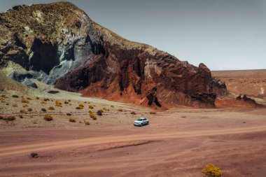 San Pedro de Atacama Çölü Şili 'deki Gökkuşağı Vadisi kırmızı kayaları. Yüksek kalite fotoğraf