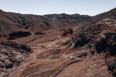 San Pedro de Atacama Çölü Şili 'deki Gökkuşağı Vadisi kırmızı kayaları. Yüksek kalite fotoğraf