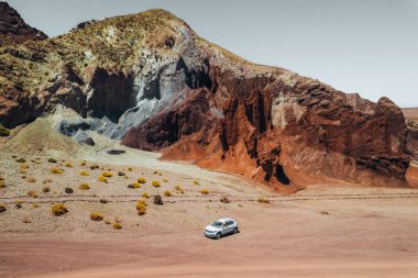 San Pedro de Atacama Çölü Şili 'deki Gökkuşağı Vadisi kırmızı kayaları. Yüksek kalite fotoğraf