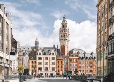 View on the Grand Place of Lille Flanders France Generalle de Gaulle. High quality photo clipart
