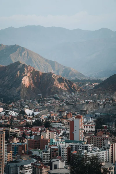 Amazing Panoramic View Capital Bolivia Paz South America Alto High Rechtenvrije Stockfoto's