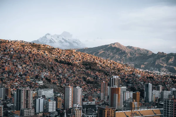 Amazing Panoramic View Capital Bolivia Paz South America Alto High Rechtenvrije Stockafbeeldingen