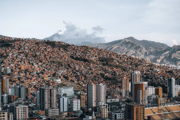 Amazing Panoramic View Capital Bolivia Paz South America Alto High Rechtenvrije Stockafbeeldingen