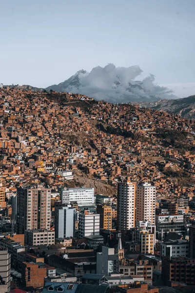 Дивовижний Панорамний Вид Столиці Болівії Пас Південної Америки Ель Альто Стокова Картинка