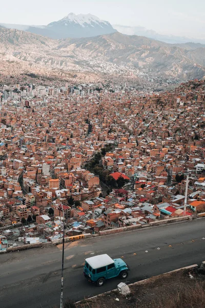 Amazing Panoramic View Capital Bolivia Paz South America Alto High lizenzfreie Stockbilder