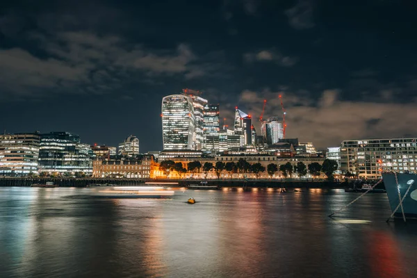Gece Boyunca Londra Nın Bölgesinde Ngiltere Uzun Süre Maruz Kaldık — Stok fotoğraf