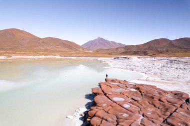 Piedras Rojas Kızıl Kayalar Gölü, San Pedro de Atacama Şili. Yüksek kalite fotoğraf