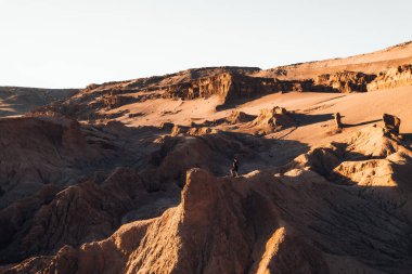 Valle de la Luna Ay Vadisi 'nin güzel manzarası San Pedro de Atacama Çölü Şili. Yüksek kalite fotoğraf