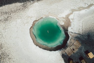 Tuz Gölü Baltinache San Pedro de Atacama Çölü Şili Hava Aracı Manzarası. Yüksek kalite fotoğraf