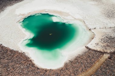Tuz Gölü Baltinache San Pedro de Atacama Çölü Şili Hava Aracı Manzarası. Yüksek kalite fotoğraf
