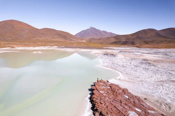 Λιμνοθάλασσα Piedras Rojas Red Rocks Στο San Pedro Atacama Στη — Φωτογραφία Αρχείου