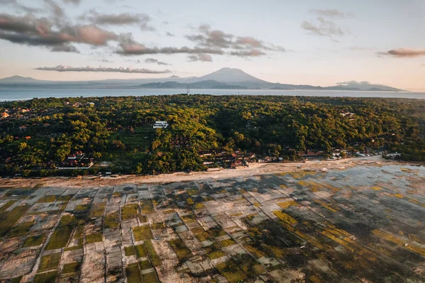 Aerial Drone Photo Seaweed Farms Nusa Lembongan Ceningan Bali Indonézia — Stock Fotó