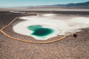Tuz Gölü Baltinache San Pedro de Atacama Çölü Şili Hava Aracı Manzarası. Yüksek kalite fotoğraf