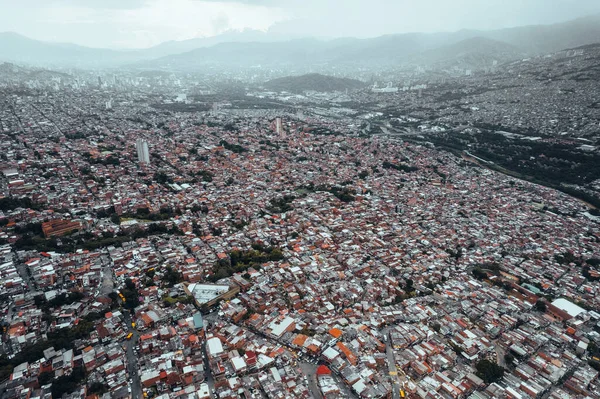 Foto Aérea Comuna Medellín Colombia Comuna Foto Alta Calidad — Foto de Stock