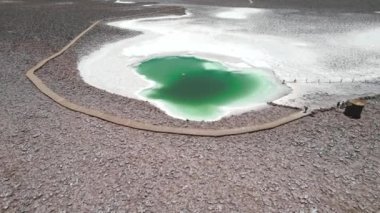Tuz Gölü Baltinache San Pedro de Atacama Çölü Şili Hava Aracı Manzarası. Yüksek kaliteli video