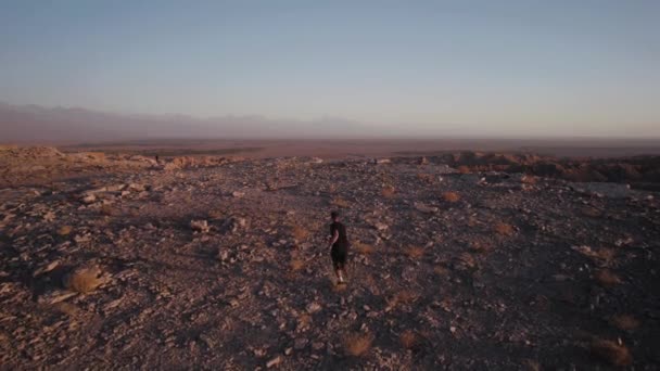 Gyönyörű Drón Kilátás Valle Luna Moon Valley San Pedro Atacama — Stock videók