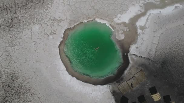Luftaufnahme Der Salzlagune Baltinache San Pedro Atacama Wüste Chile Videos — Stockvideo