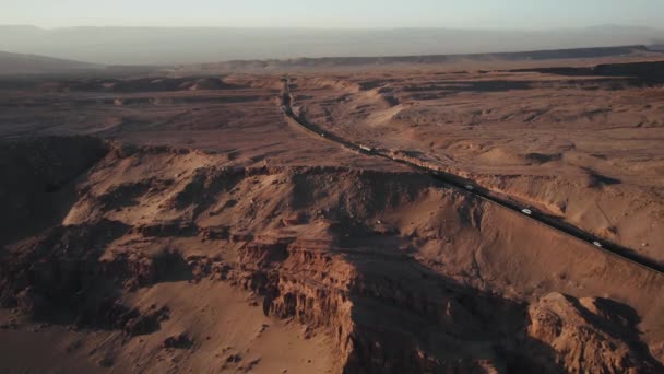 Schöne Drohnen Ansicht Des Valle Luna Moon Valley San Pedro — Stockvideo