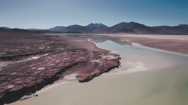 Ридрас Рохас Red Rocks Lagoon Сан Педро Атакама Чили Высокое — стоковое видео