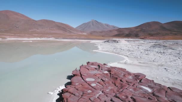 Λιμνοθάλασσα Piedras Rojas Red Rocks Στο San Pedro Atacama Στη — Αρχείο Βίντεο
