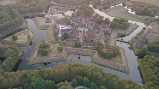 Съёмки Беспилотника Крепости Буртанж Весной Нидерландах Высококачественные Кадры — стоковое видео