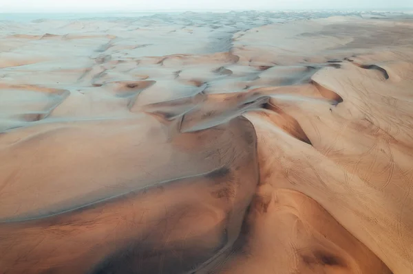 Aerial Dune Texturer Namibian Desert Solnedgång Vid Swakopmund Namibia Afrika — Stockfoto