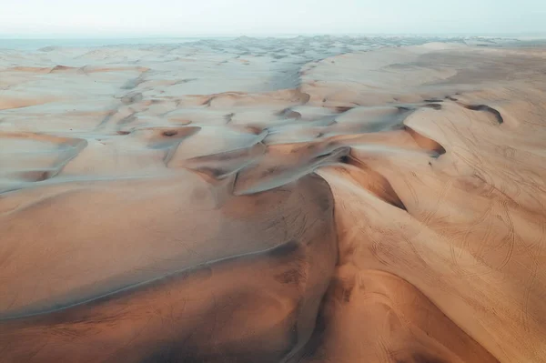 Aerial Dune Texturer Namibian Desert Solnedgång Vid Swakopmund Namibia Afrika — Stockfoto