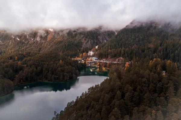 Moody Aerial Photo Fernsteinsee Lake Austria Autumn Season High Quality — Stock Photo, Image
