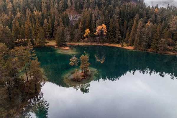 Moody Aerial Photo Fernsteinsee Lake Austria Autumn Season High Quality — Stock Photo, Image